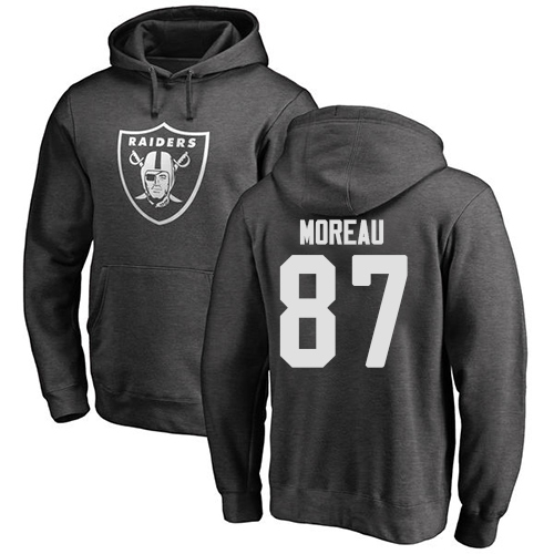 Men Oakland Raiders Ash Foster Moreau One Color NFL Football #87 Pullover Hoodie Sweatshirts->nfl t-shirts->Sports Accessory